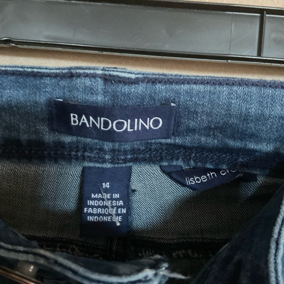 Bandolino Blue Floral Embroidered Jeans. NWT Size 14. Lizbeth Skinny Crop. - Picture 6 of 12